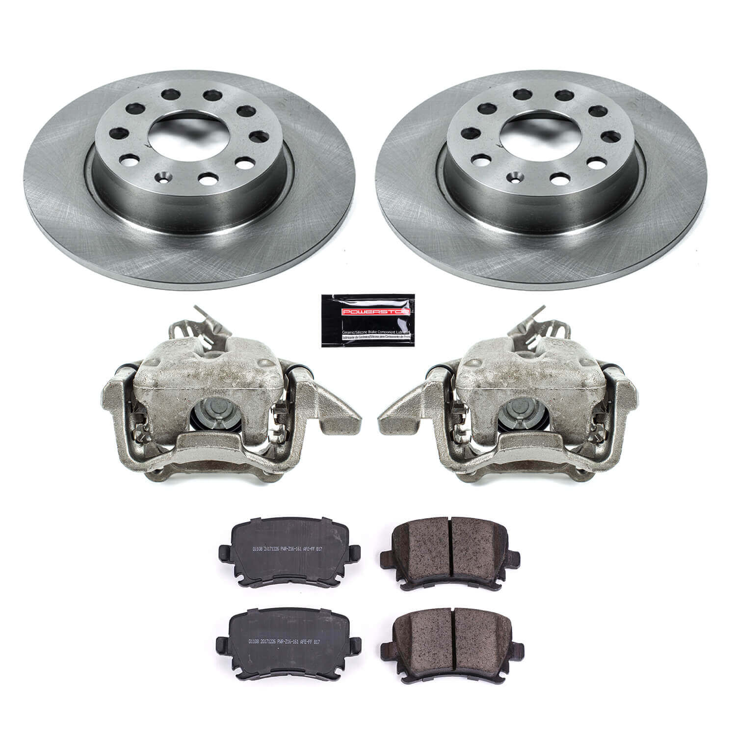 Power Stop KCOE5666 Autospecialty 1-Click OE Replacement Rear Brake Kit With Calipers for 2010 Volkswagen Golf Base product image