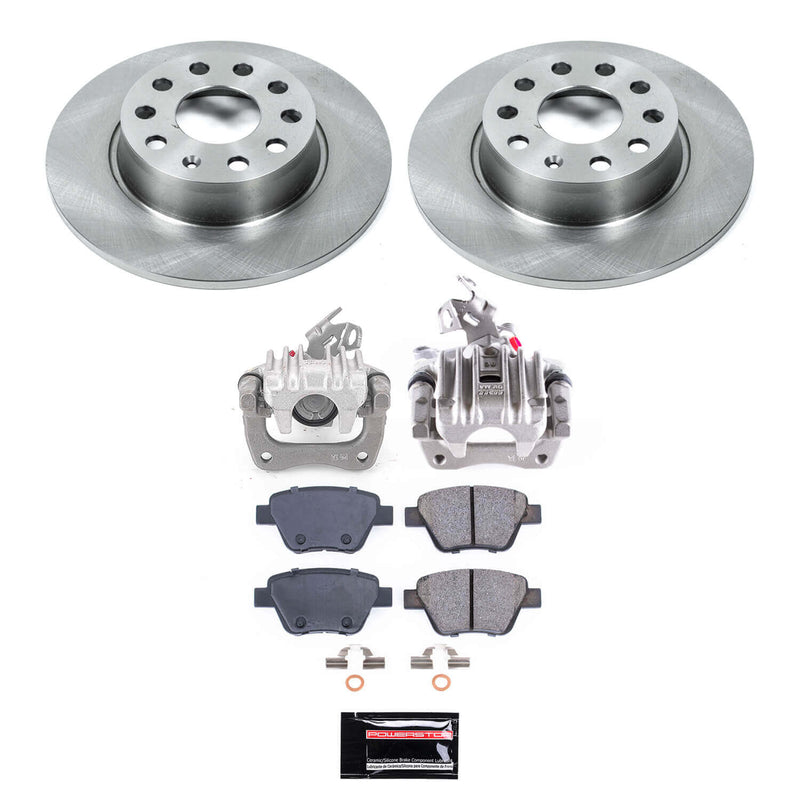 Power Stop KCOE5667A Rear Z17 Evolution Pad And Autospecialty 1-Click OE Replacement Rotor Kit With Calipers for 2012 Volkswagen Beetle product image