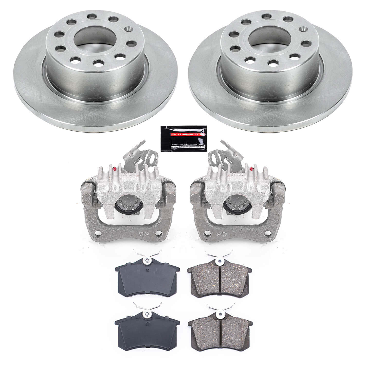 Power Stop KCOE5671 Autospecialty 1-Click OE Replacement Rear Brake Kit With Calipers for 2010-2013 Audi A3 TDI product image