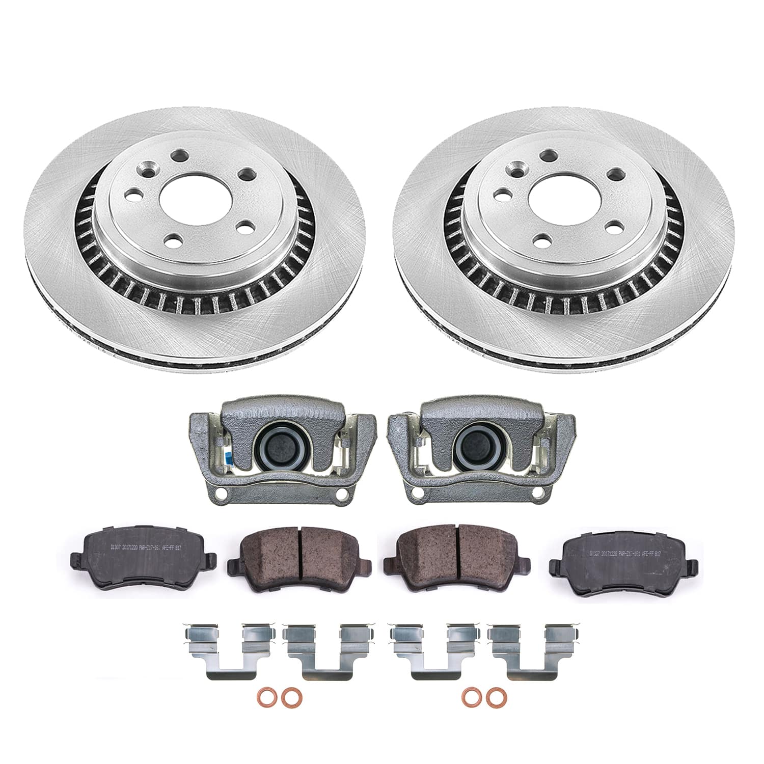 Power Stop KCOE5705 - Rear Z17 Evolution Pad And Autospecialty 1-Click OE Replacement Rotor Kit With Calipers vehicle fitment brake part