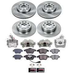 Power Stop KCOE5747A Front And Rear Z17 Evolution Pad And Autospecialty 1-Click OE Replacement Rotor Kit With Calipers for 2012 Volkswagen Beetle product image