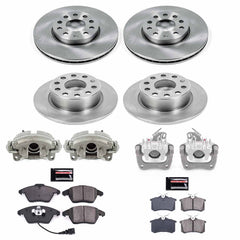 Power Stop KCOE5749 Autospecialty 1-Click OE Replacement Front And Rear Brake Kit With Calipers for 2010-2013 Audi A3 TDI product image