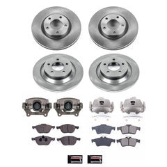 Power Stop KCOE5804 - Front And Rear Autospecialty 1-Click OE Replacement Pad And Rotor Kit With Caliper vehicle fitment brake part