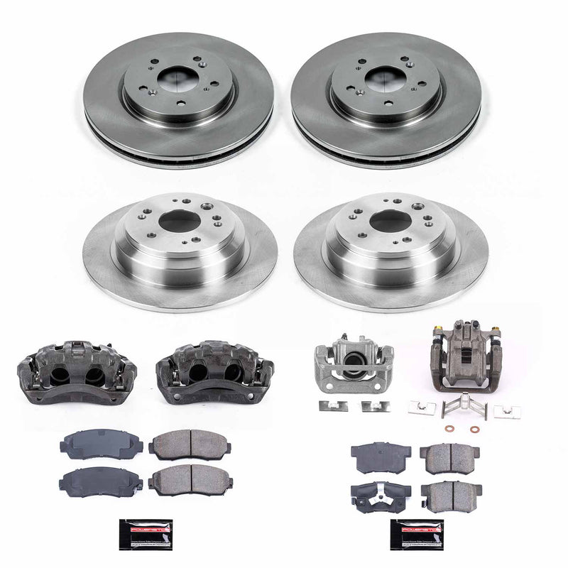Power Stop KCOE5816 Front And Rear Autospecialty 1-Click OE Replacement Pad And Rotor Kit With Calipers for 2011 Honda Accord Crosstour All Wheel Drive product image