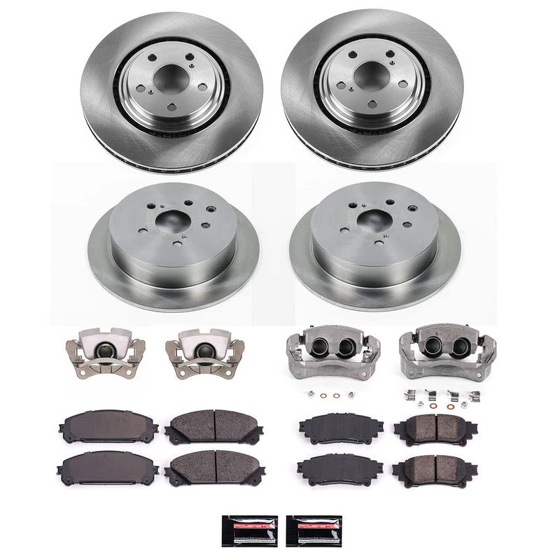 Power Stop KCOE5828 Front And Rear Autospecialty 1-Click OE Replacement Pad And Rotor Kit With Caliper for 2010-2015 Lexus RX350 product image
