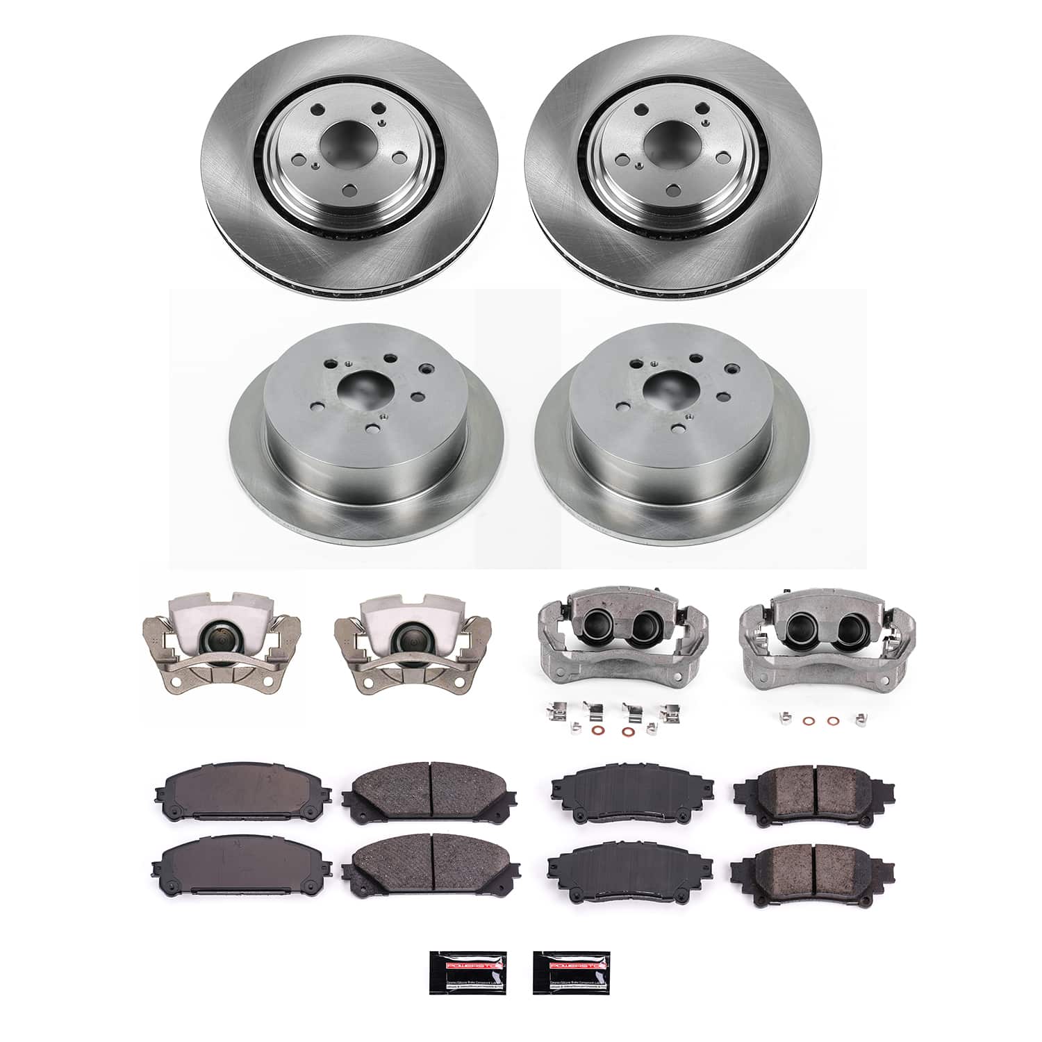 Power Stop KCOE5828A Front And Rear Autospecialty 1-Click OE Replacement Pad And Rotor Kit With Caliper for 2010-2015 Lexus RX350 product image
