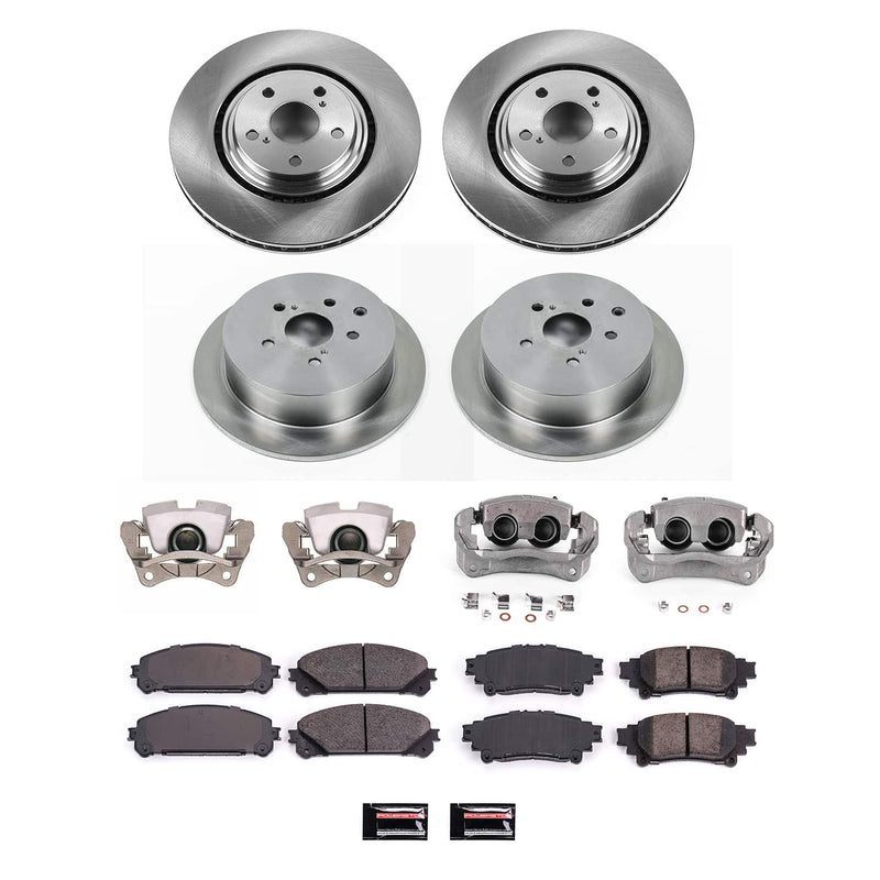 Power Stop KCOE5828A Front And Rear Autospecialty 1-Click OE Replacement Pad And Rotor Kit With Caliper for 2010-2015 Lexus RX350 product image