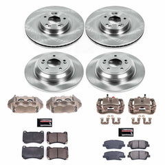 Power Stop KCOE5844 Front And Rear Autospecialty 1-Click OE Replacement Pad And Rotor Kit With Calipers for 2009 Hyundai Genesis product image