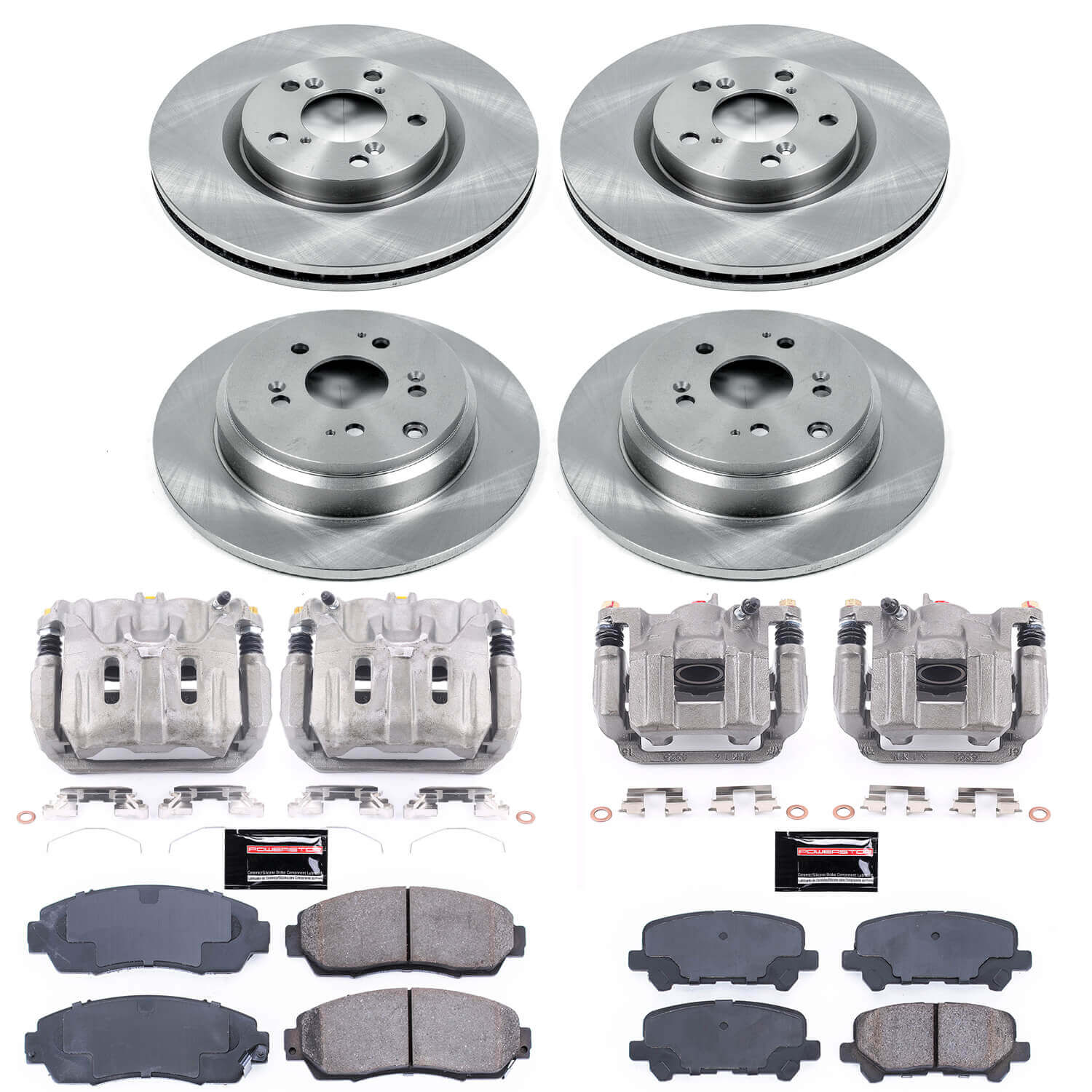 Power Stop KCOE5858 Autospecialty 1-Click OE Replacement Front And Rear Brake Kit With Calipers for 2011-2014 Honda Odyssey product image