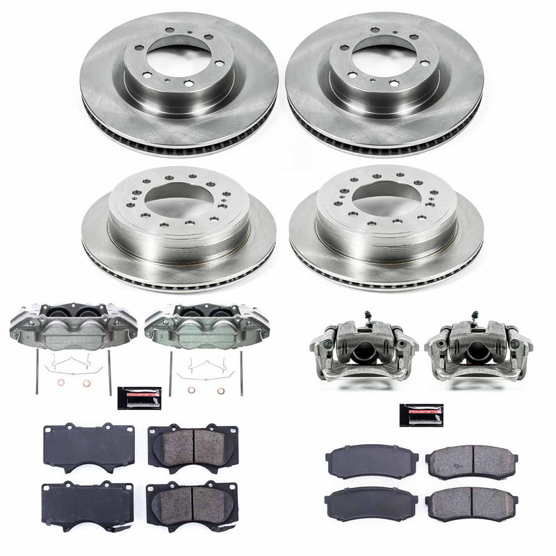 Power Stop KCOE5874A Front And Rear Autospecialty 1-Click OE Replacement Pad And Rotor Kit With Calipers for 2016-2023 Lexus GX460 product image