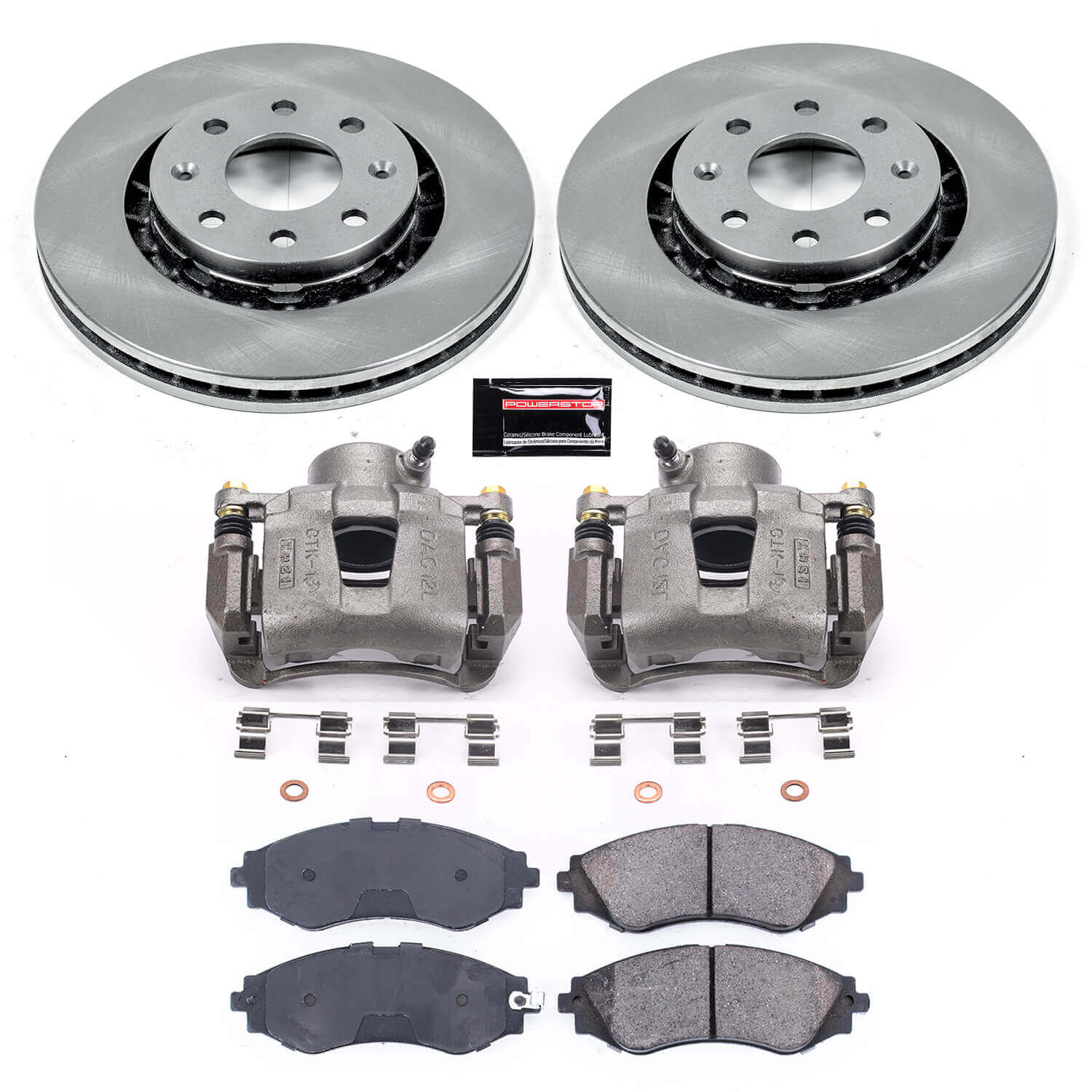 Power Stop KCOE5893 Autospecialty 1-Click OE Replacement Front Brake Kit With Calipers for 2004-2011 Chevrolet Aveo product image
