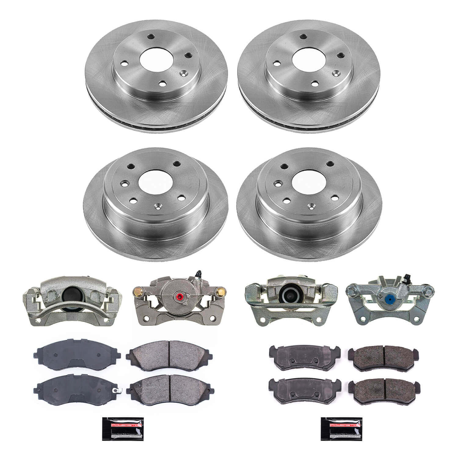 Power Stop KCOE5895 Front And Rear Autospecialty 1-Click OE Replacement Pad And Rotor Kit With Calipers for 2004-2006 Suzuki Forenza product image