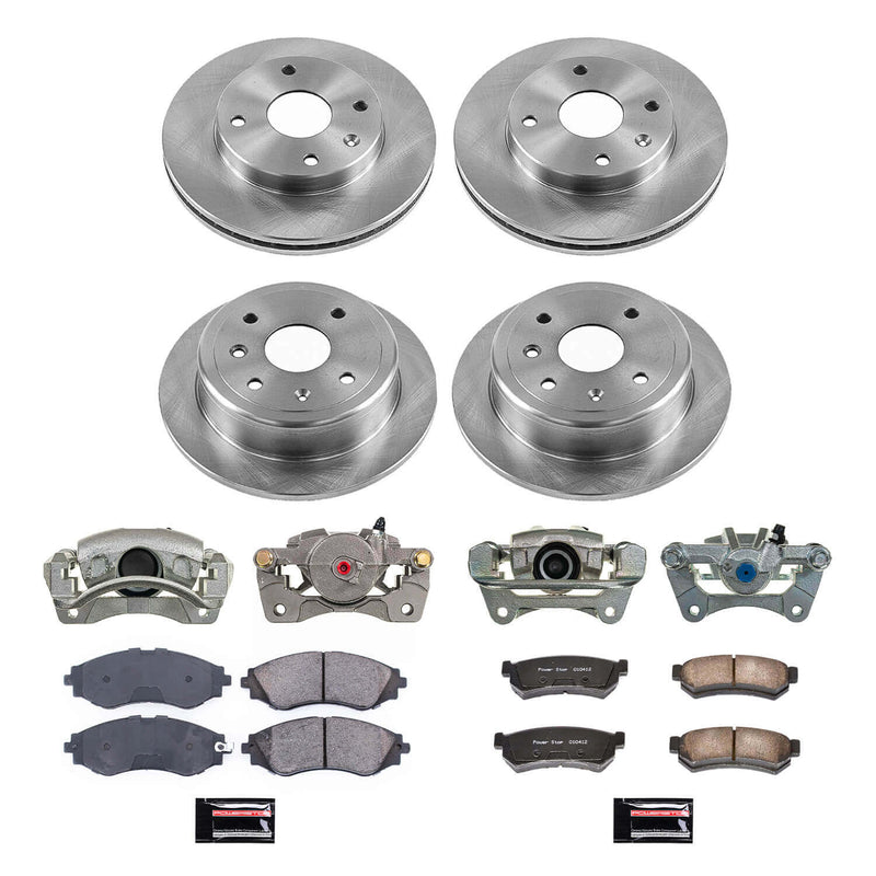 Power Stop KCOE5896 Front And Rear Autospecialty 1-Click OE Replacement Pad And Rotor Kit With Calipers for 2007-2008 Suzuki Forenza product image