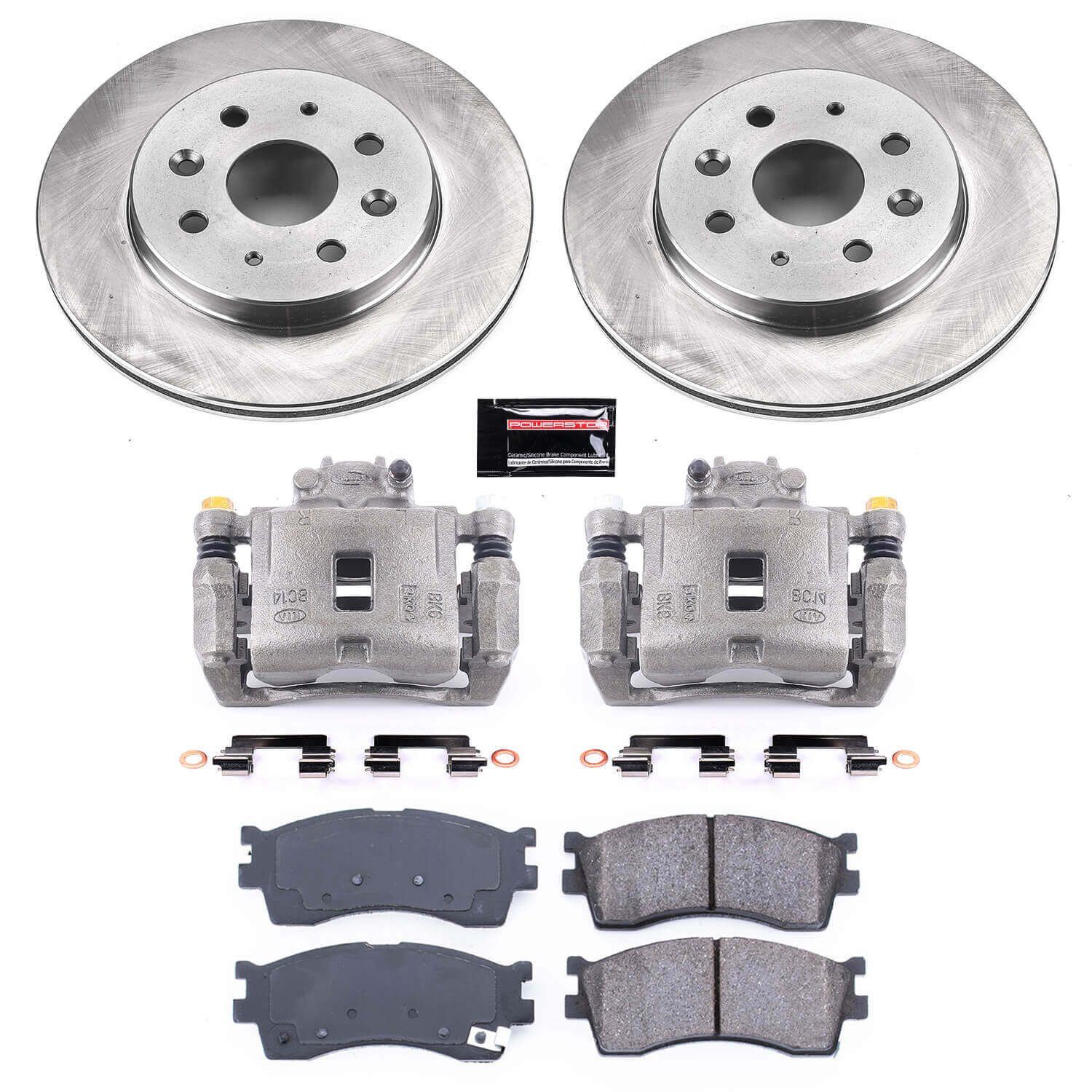 Power Stop KCOE5902 Autospecialty 1-Click OE Replacement Front Brake Kit With Calipers for 2003-2005 Kia Rio product image