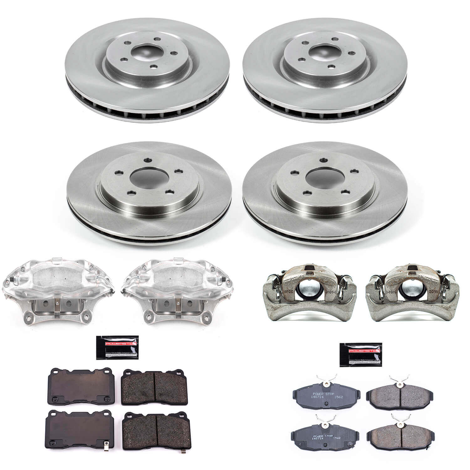 Power Stop KCOE5942 Autospecialty 1-Click OE Replacement Front And Rear Brake Kit With Calipers for 2012 Ford Mustang Shelby GT500 product image
