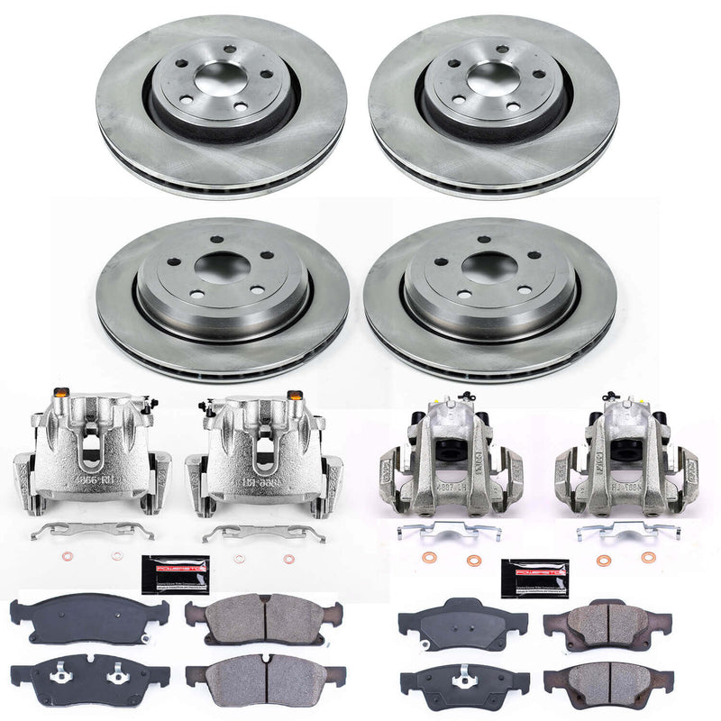 Power Stop KCOE5955 Autospecialty 1-Click OE Replacement Front And Rear Brake Kit With Calipers for 2011-2017 Dodge Durango product image