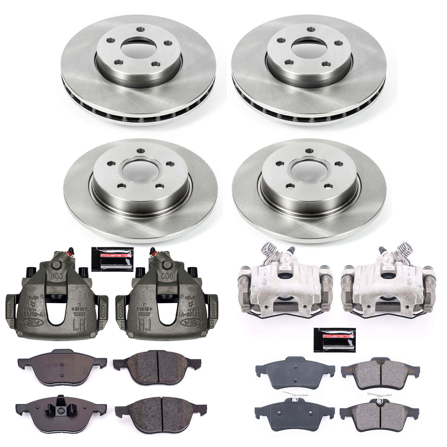 Power Stop KCOE5977A Autospecialty 1-Click OE Replacement Front And Rear Brake Kit With Calipers for 2014 Ford Focus Electric, SE, Titanium Rear Disc product image