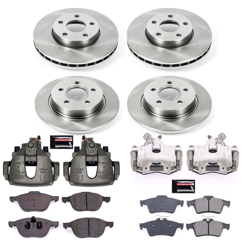 Power Stop KCOE5977A Autospecialty 1-Click OE Replacement Front And Rear Brake Kit With Calipers for 2014 Ford Focus Electric, SE, Titanium Rear Disc product image