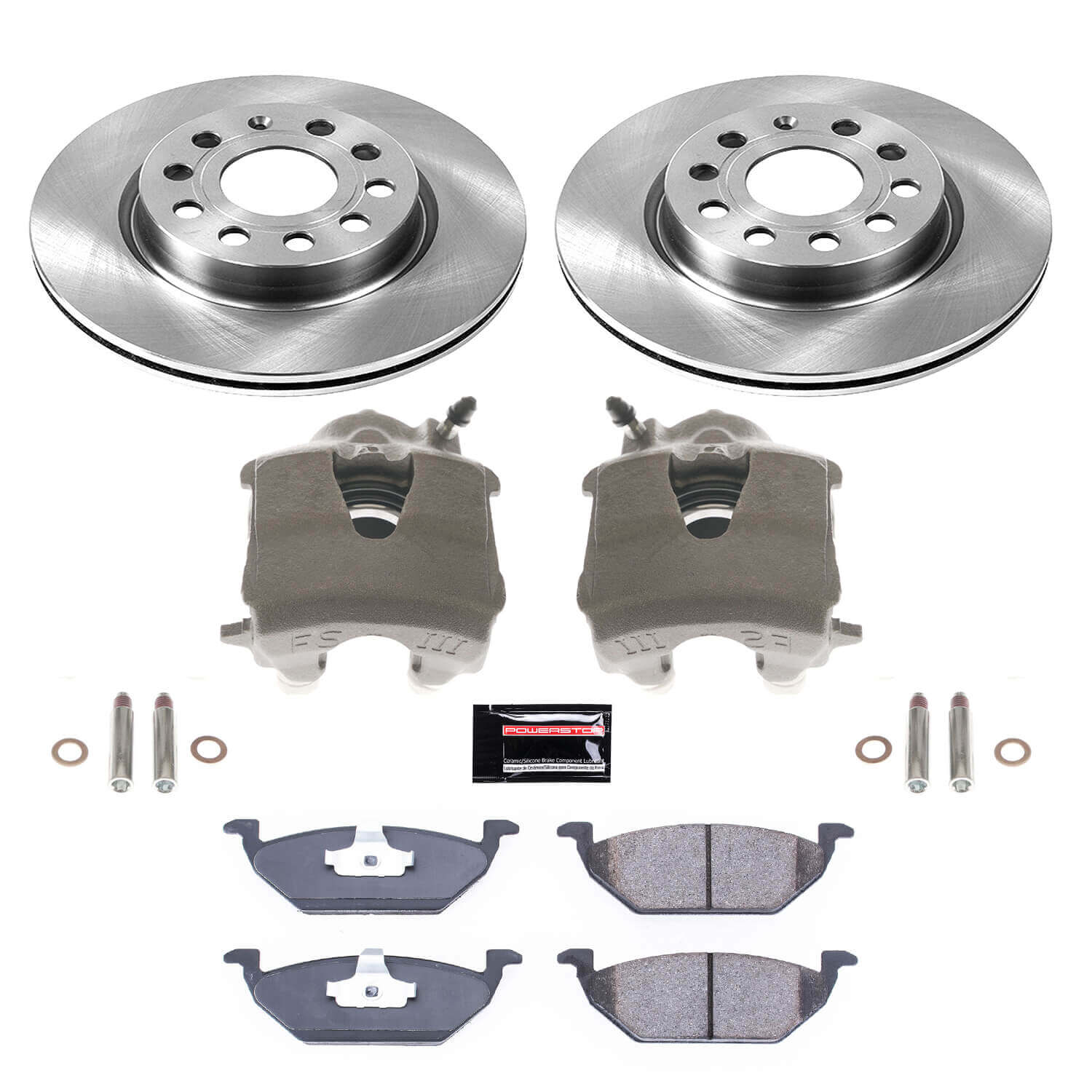 Power Stop KCOE6041 Autospecialty 1-Click OE Replacement Pad And Rotor Kit With Calipers for 2011 Volkswagen Jetta Base, S Rear Drum product image