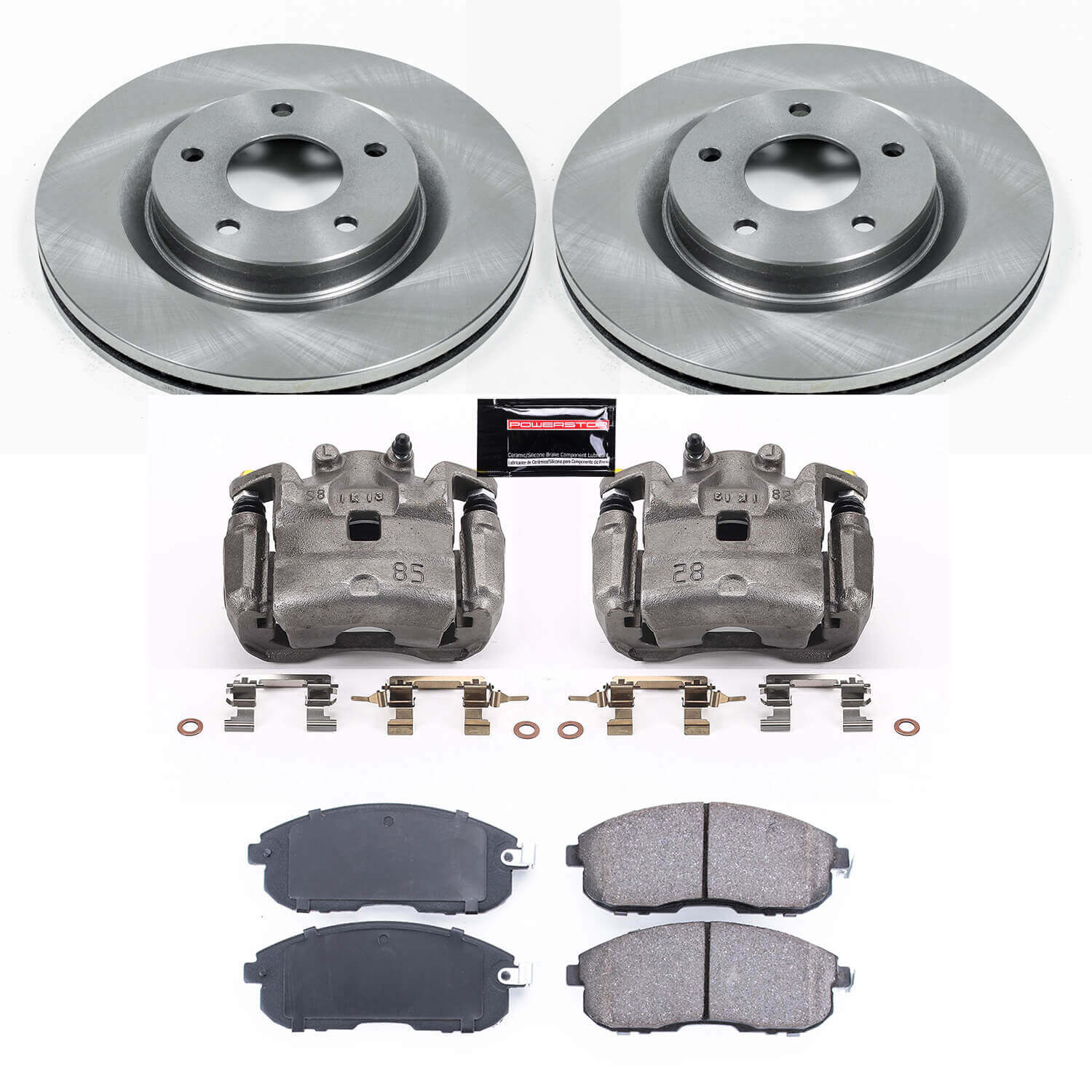 Power Stop KCOE6094 Autospecialty 1-Click OE Replacement Front Brake Kit With Calipers for 2017-2018 Nissan Sentra Nismo, SR Turbo product image