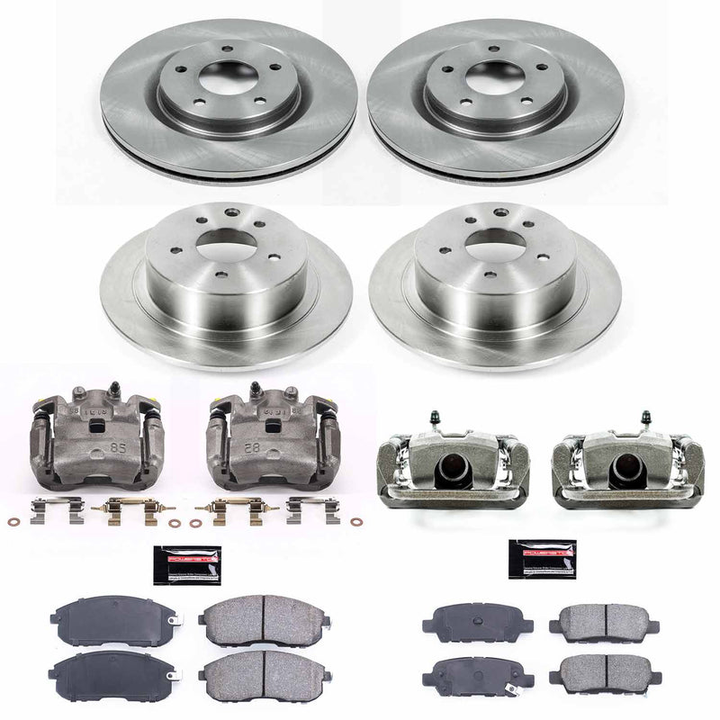 Power Stop KCOE6095 Autospecialty 1-Click OE Replacement Front And Rear Brake Kit With Calipers for 2017-2018 Nissan Sentra Nismo, SR Turbo product image
