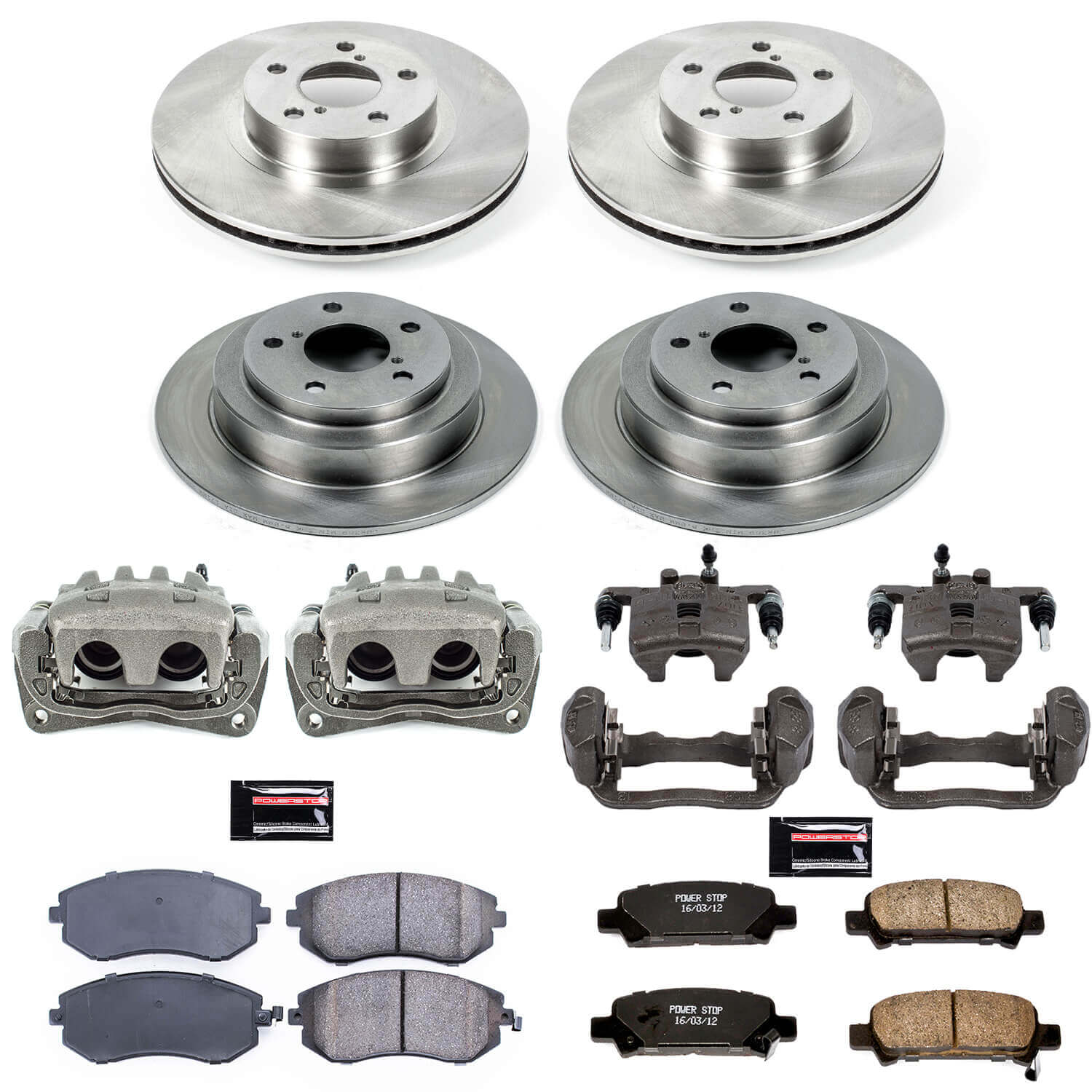 Power Stop KCOE6109 Autospecialty 1-Click OE Replacement Front And Rear Brake Kit With Calipers for 2002-2003 Subaru Impreza RS product image