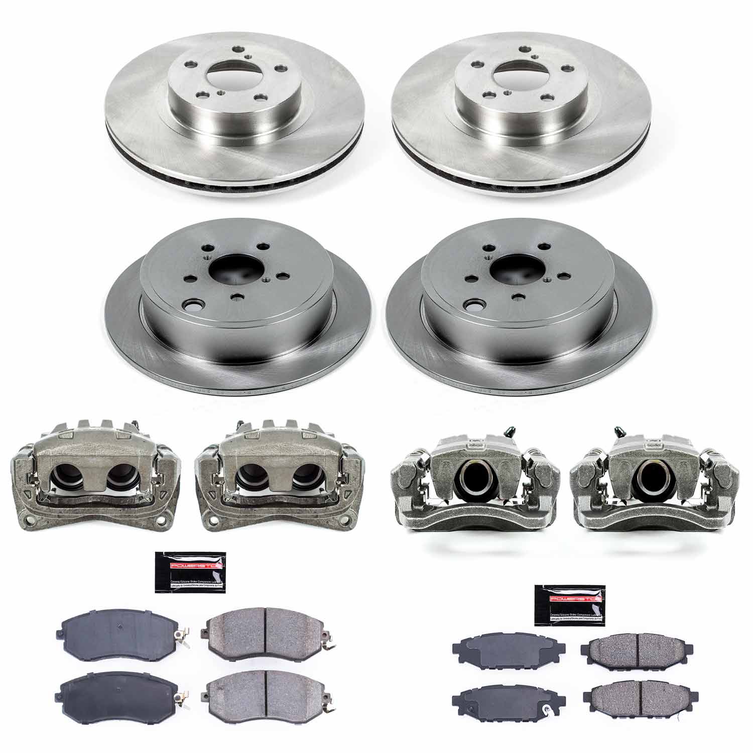 Power Stop KCOE6112 Autospecialty 1-Click OE Replacement Front And Rear Brake Kit With Calipers for 2011 Subaru Impreza 2.5I, 2.5I Premium, Outback Sport product image