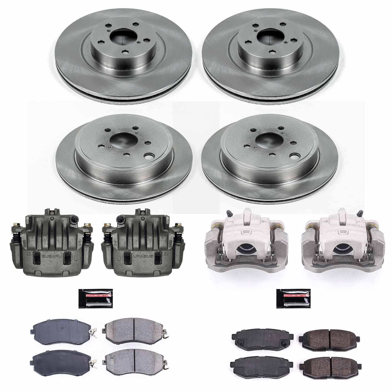 Power Stop KCOE6164 Autospecialty 1-Click OE Replacement Front And Rear Brake Kit With Calipers for 2013-2016 Scion FR-S product image