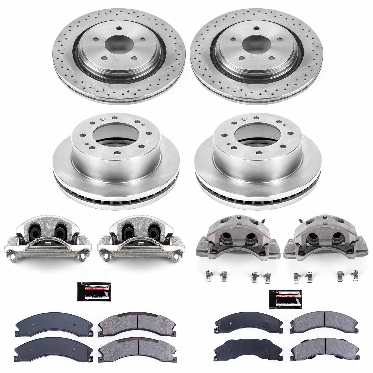 Power Stop KCOE6259 Autospecialty 1-Click OE Replacement Front And Rear Brake Kit With Calipers for 2012-2014 Chevrolet Silverado 2500 HD product image