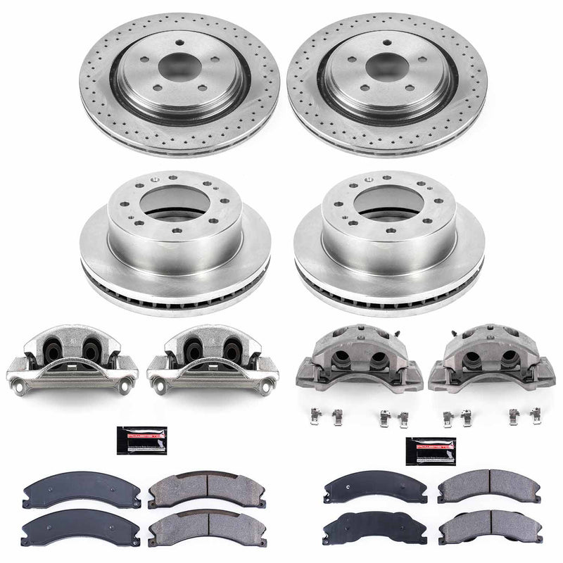 Power Stop KCOE6259 Autospecialty 1-Click OE Replacement Front And Rear Brake Kit With Calipers for 2012-2014 Chevrolet Silverado 2500 HD product image