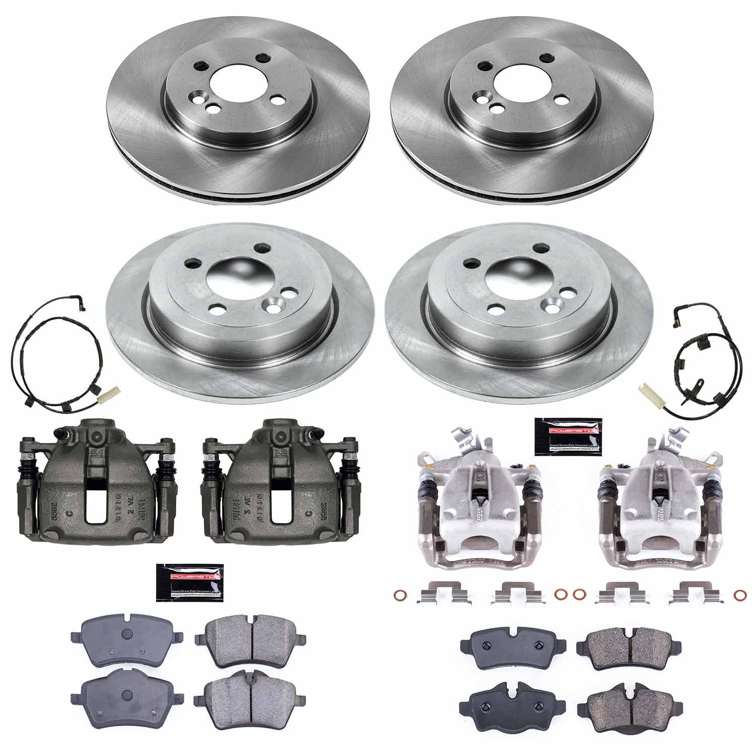 Power Stop KCOE6301 Autospecialty 1-Click OE Replacement Pad And Rotor Kit With Calipers for 2007 MINI Cooper S Hatchback product image