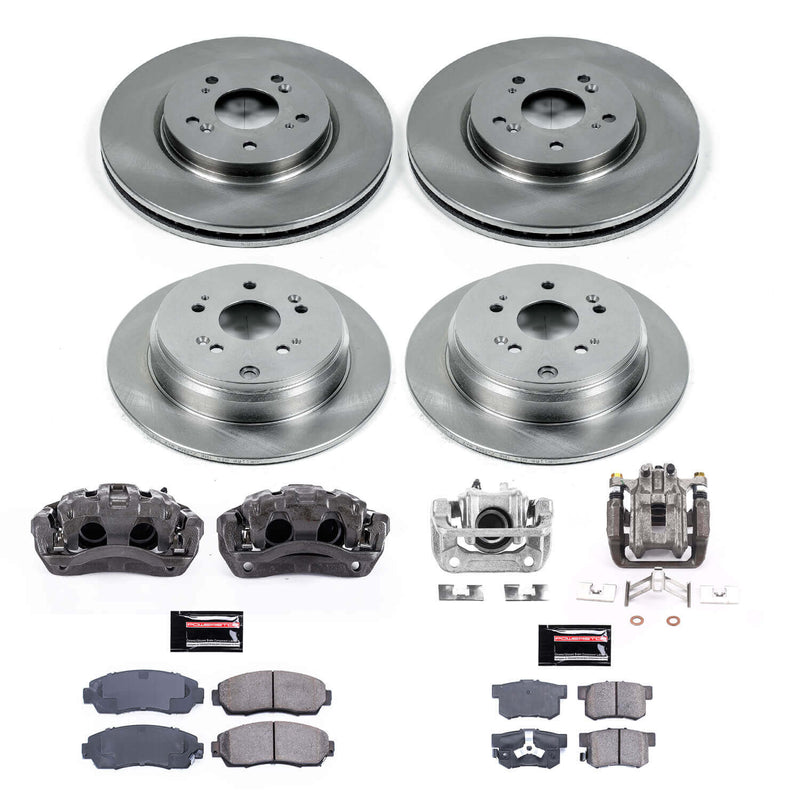 Power Stop KCOE6305 Front And Rear Autospecialty 1-Click OE Replacement Pad And Rotor Kit With Calipers for 2012-2016 Honda CR-V All Wheel Drive product image