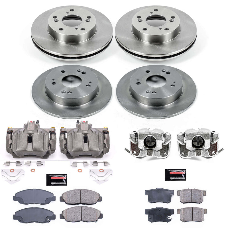 Power Stop KCOE6320 Autospecialty 1-Click OE Replacement Front And Rear Brake Kit With Calipers for 2012 Honda Civic EX, EX-L product image