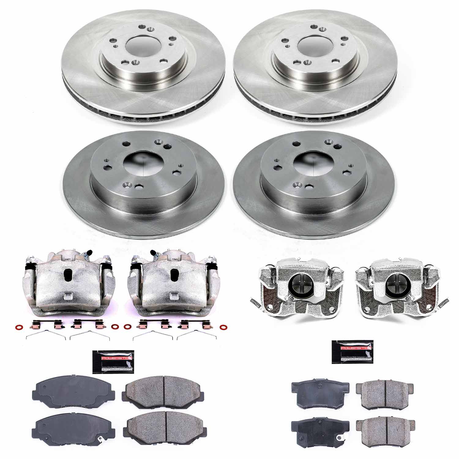 Power Stop KCOE6327 Autospecialty 1-Click OE Replacement Front And Rear Brake Kit With Calipers for 2013-2015 Acura ILX product image