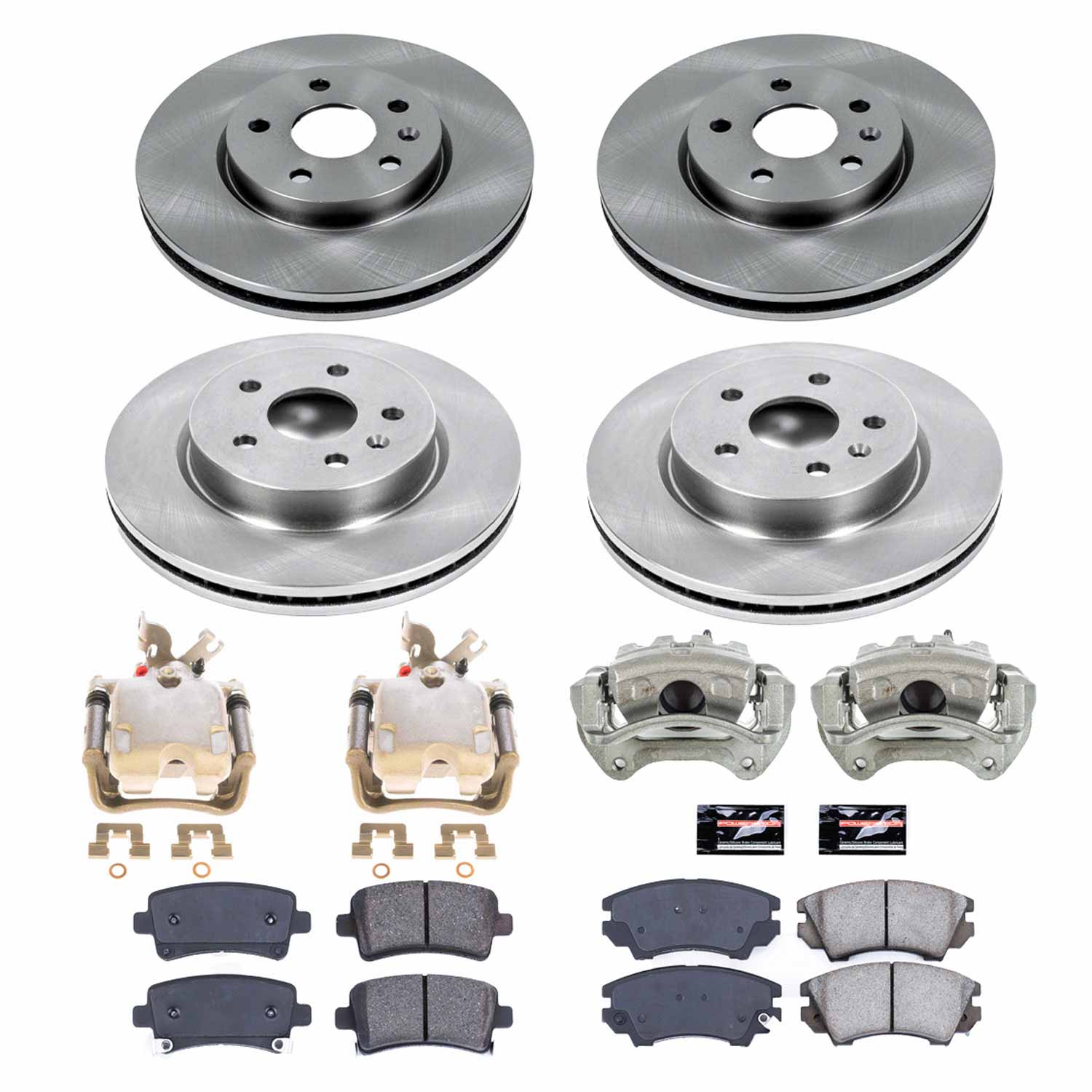Power Stop KCOE6330 Front And Rear Autospecialty 1-Click OE Replacement Pad And Rotor Kit With Calipers for 2010-2011 Saab 9-5. product image