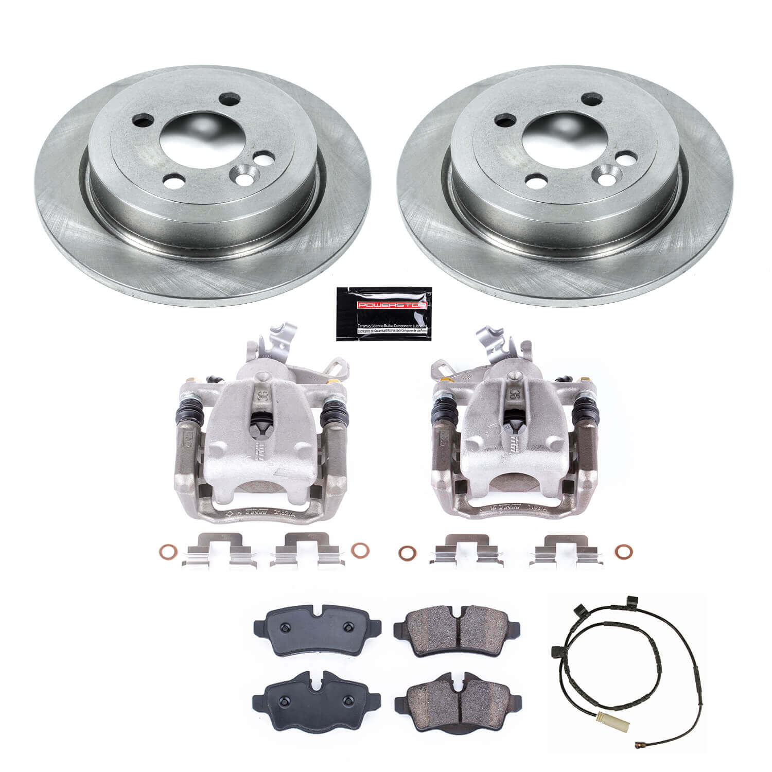 Power Stop KCOE633 Rear Autospecialty 1-Click OE Replacement Pad And Rotor Kit With Calipers for 2011 MINI Cooper Base, Clubman, S, S Clubman product image