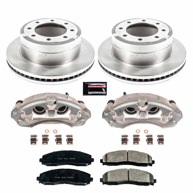 Power Stop KCOE6407A Rear Autospecialty 1-Click OE Replacement Pad And Rotor Kit With Calipers for 2012-2022 Ford F-250 Super Duty product image