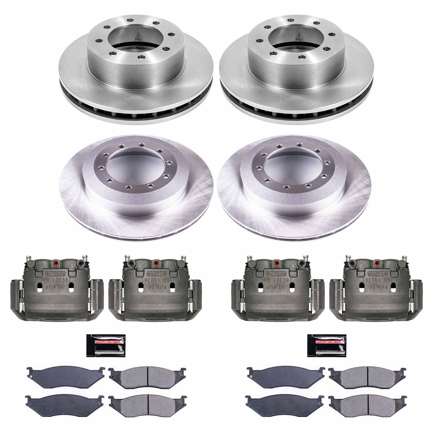 Power Stop KCOE6408 Autospecialty 1-Click OE Replacement Pad And Rotor Kit With Calipers for 2002-2004 Ford F-450 Super Duty product image