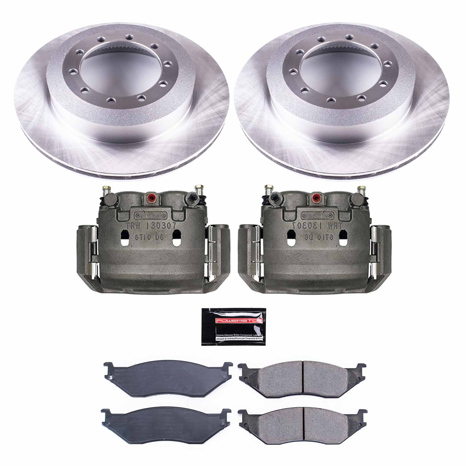 Power Stop KCOE6410 Autospecialty 1-Click OE Replacement Pad And Rotor Kit With Calipers for 2002-2004 Ford F-450 Super Duty product image