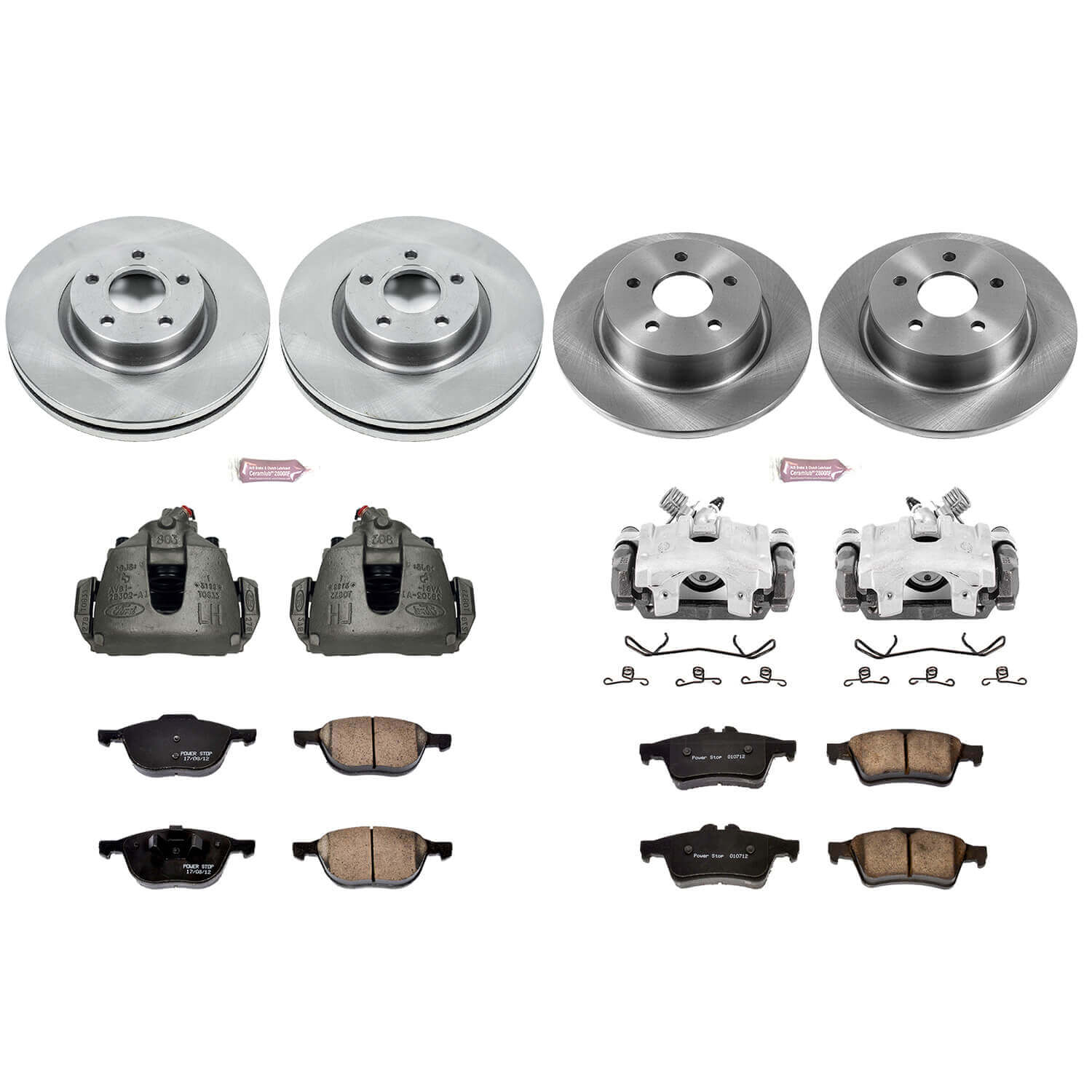 Power Stop KCOE6477 Autospecialty 1-Click OE Replacement Front And Rear Brake Kit With Calipers for 2013-2016 Ford Escape Front Wheel Drive product image