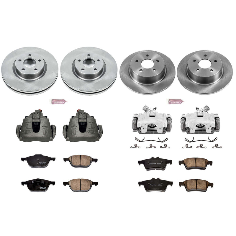 Power Stop KCOE6477 Autospecialty 1-Click OE Replacement Front And Rear Brake Kit With Calipers for 2013-2016 Ford Escape Front Wheel Drive product image