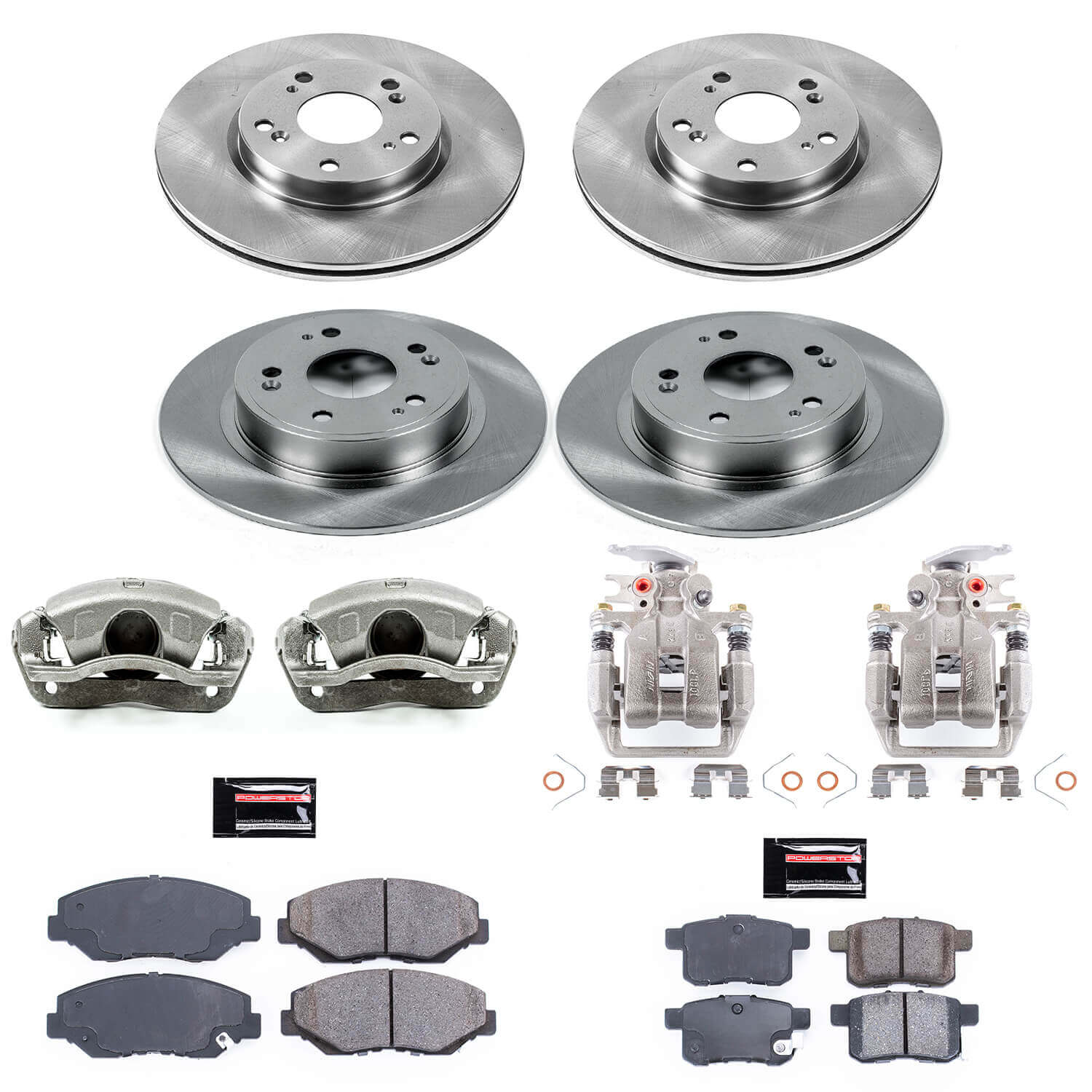 Power Stop KCOE6491 Autospecialty 1-Click OE Replacement Pad And Rotor Kit With Calipers for 2013-2015 Honda Accord LX, LX-S product image