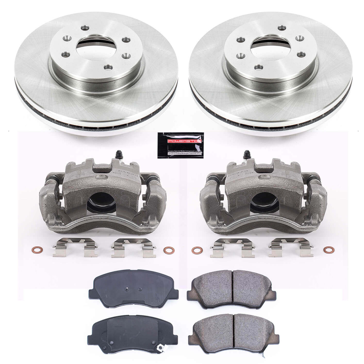Power Stop KCOE6508 Autospecialty 1-Click OE Replacement Front Brake Kit With Calipers for 2012 Hyundai Accent Rear Disc product image