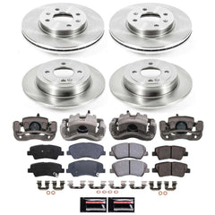 Power Stop KCOE6509A Z17 Evolution Pad And Autospecialty OE Replacement Front And Rear Pad And Rotor Kit With Caliper for 2012-2017 Kia Rio EX, LX product image