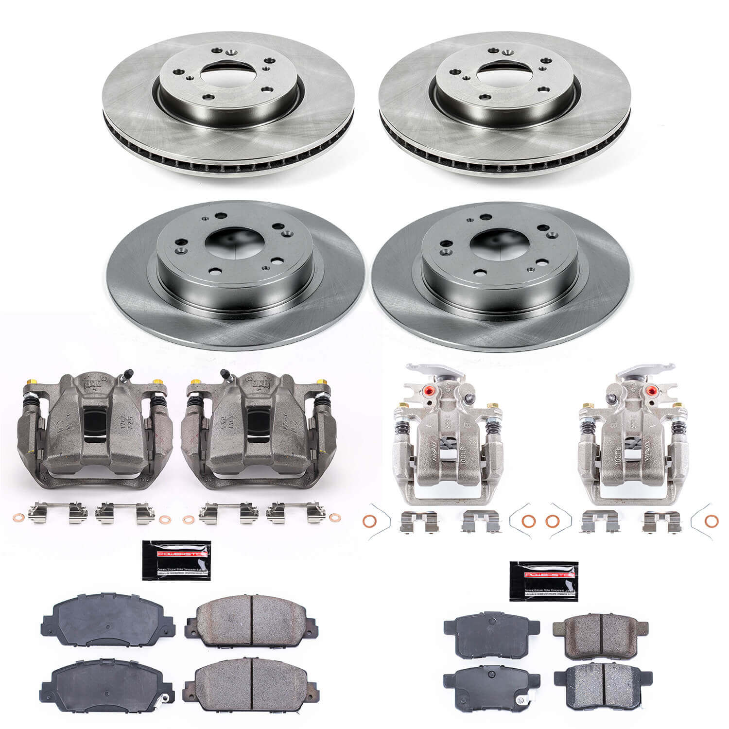 Power Stop KCOE6516 Autospecialty 1-Click OE Replacement Pad And Rotor Kit With Calipers for 2013 Honda Accord EX, EX-L, Sport product image