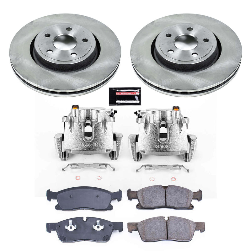 Power Stop KCOE6536 Autospecialty 1-Click OE Replacement Front Brake Kit With Calipers for 2013 Jeep Grand Cherokee Laredo, Limited, Overland product image
