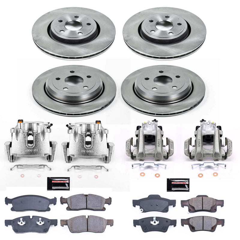 Power Stop KCOE6537 Autospecialty 1-Click OE Replacement Front And Rear Brake Kit With Calipers for 2013 Jeep Grand Cherokee Laredo, Limited, Overland product image