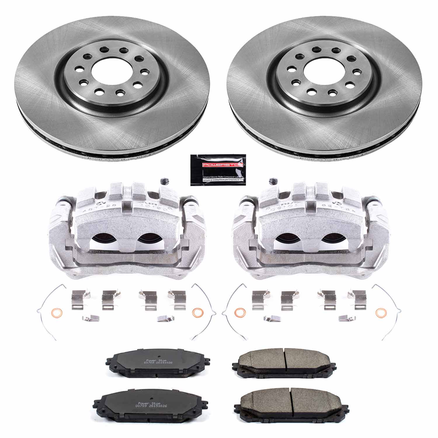 Power Stop KCOE6540 Autospecialty 1-Click OE Replacement Pad And Rotor Kit With Calipers for 2014-2015 Jeep Cherokee product image