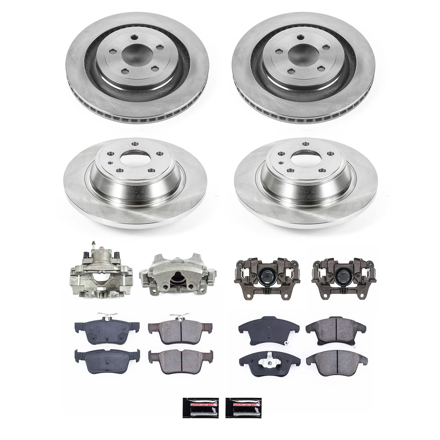 Power Stop KCOE6556B - Front And Rear Autospecialty 1-Click OE Replacement Pad And Rotor Kit With Caliper vehicle fitment brake part