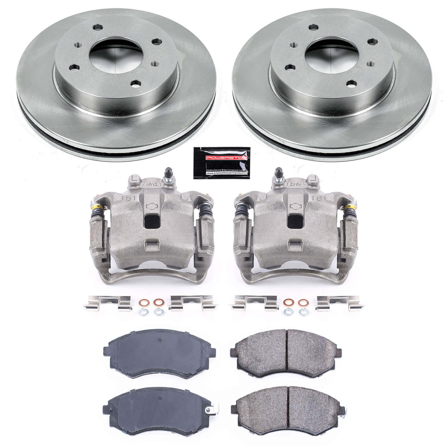 Power Stop KCOE656A Autospecialty 1-Click OE Replacement Front Brake Kit With Calipers for 2000 Nissan Sentra Gxe, Xe product image
